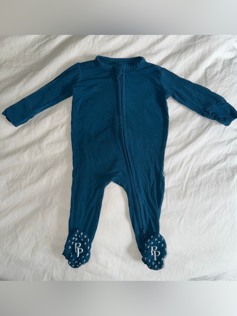 Posh Peanut Deep Teal Footed Onesie size NB